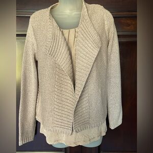 Chico’s Rose Gold Metallic Cardigan